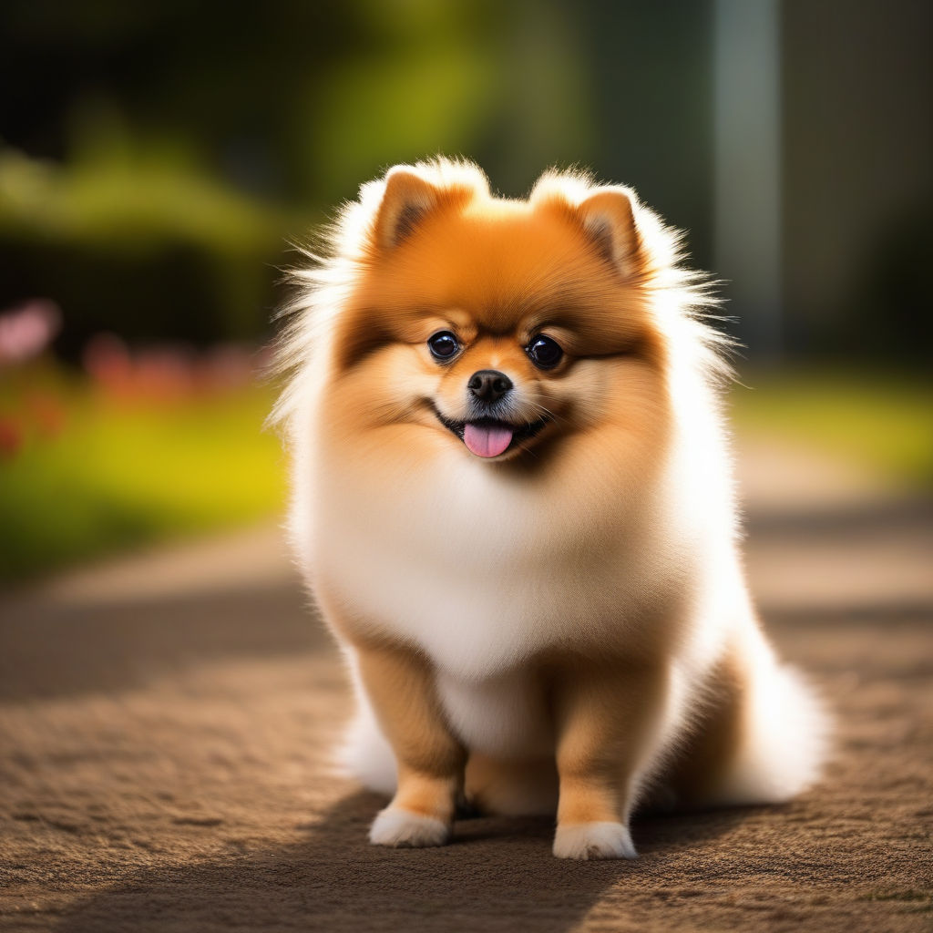 a fat pomeranian dog with a really cute face - Playground