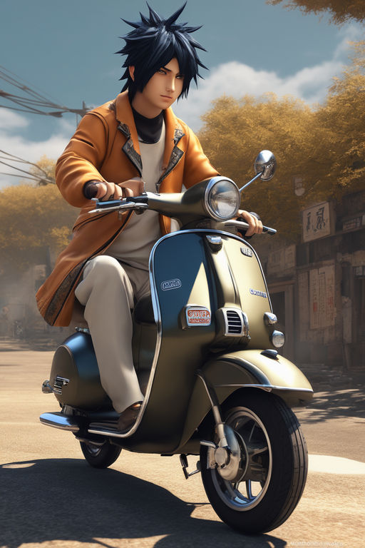 Premium Vector | Illustration of a man riding vespa scooter