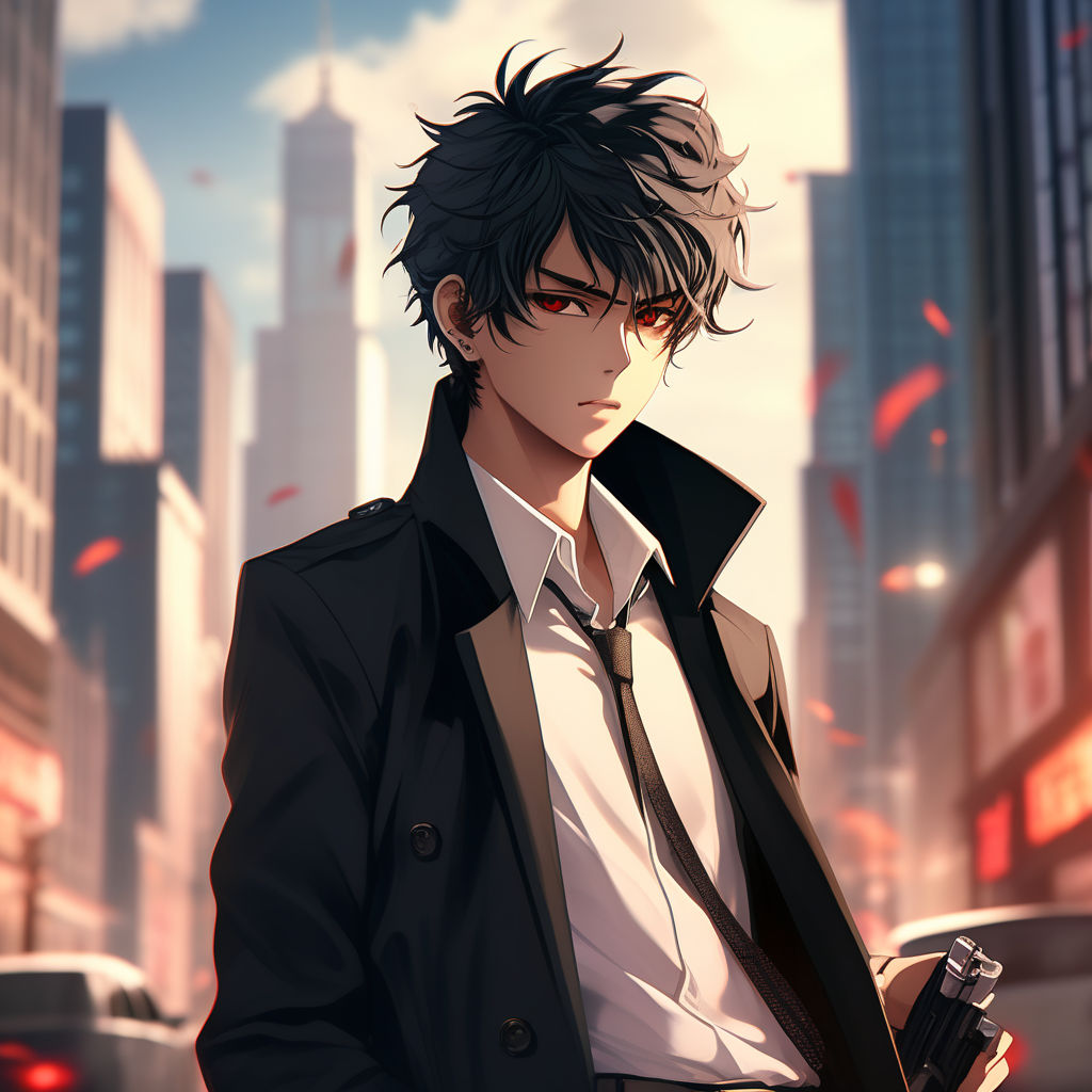 Download Anime Boy Smirking Picture | Wallpapers.com