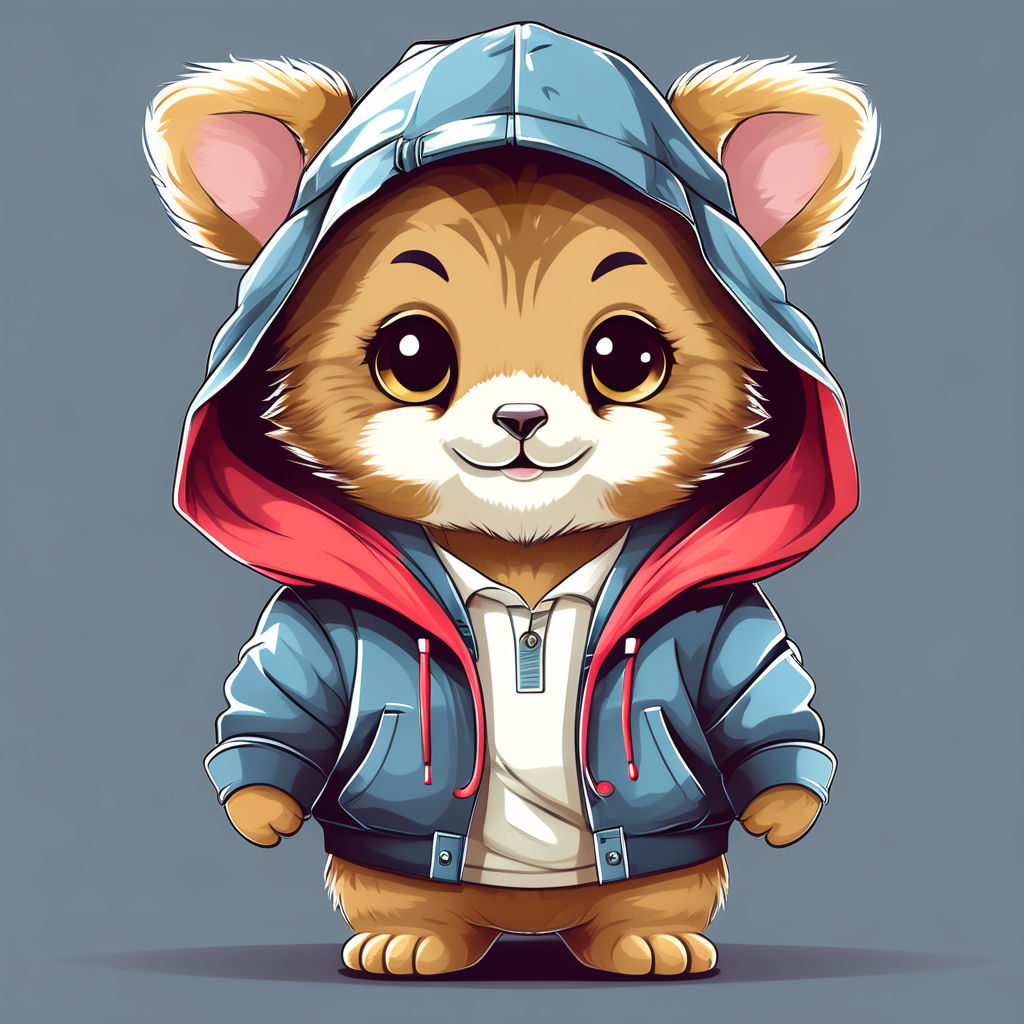 animal chibi wearing a hoodie - Playground