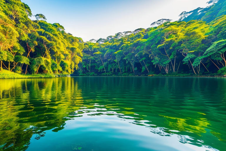 Serene Beauty of Deep Blue Lake