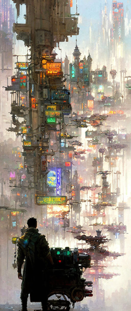 Horizontal view, cyberpunk, animation concept art, studio ghibli style,  clear reflection, full page scan of 3000s detailed concept art, cyberpunk,  mathematics and geometry, architecture, sewage system, urban section, floor  plan, architectural section