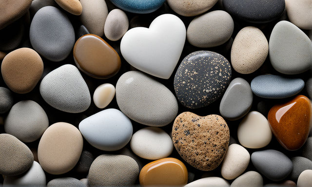 opal heart shaped beach stone