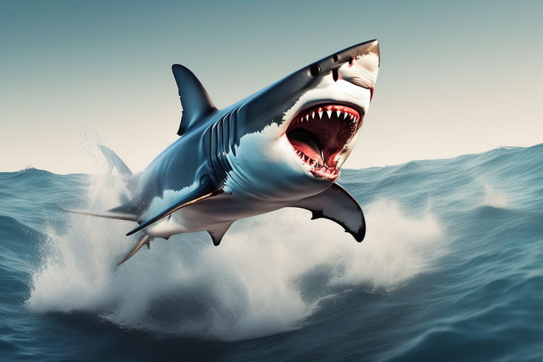 shark jumping out of water hd