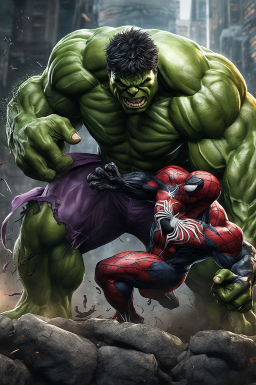 hulk vs spiderman wallpaper