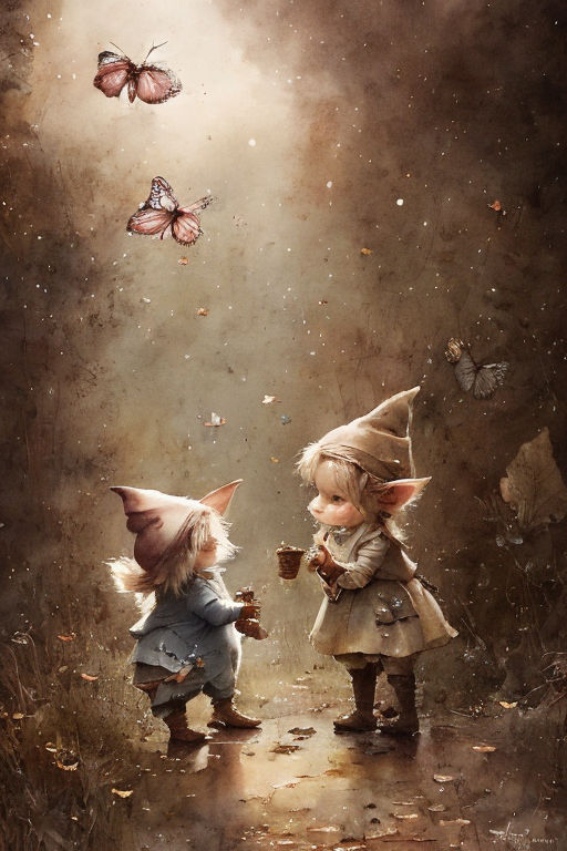 an elf and a fairy kissing)" - Playground