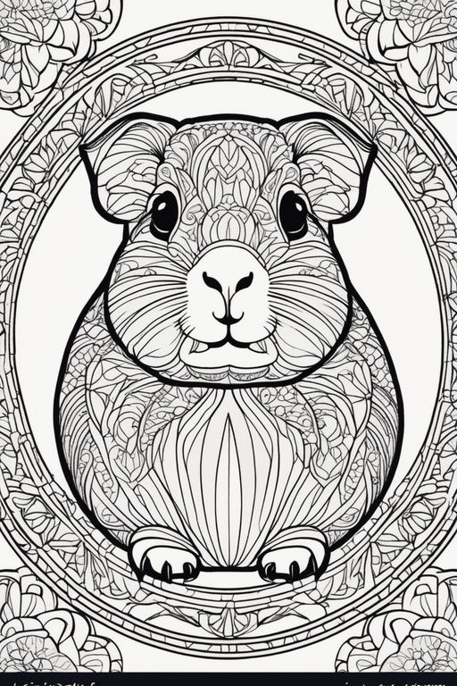 I Love Guinea Pig Coloring Book: An Adult Coloring Pages with