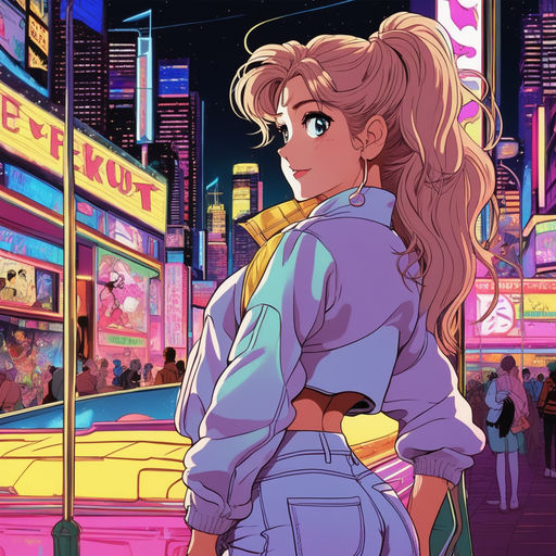 80s Aesthetic Anime Girl