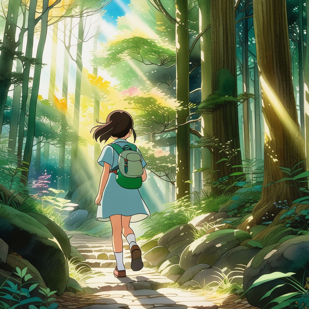 Fireflies, forest, bou nin, girl, anime, manga, bounin, lights