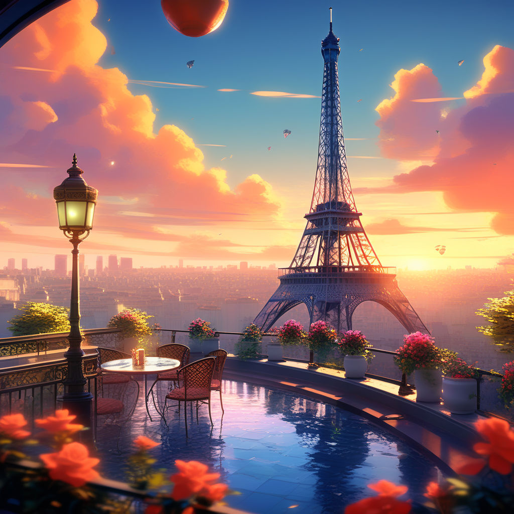 Lost in Paris - A Dreamy Anime Artwork