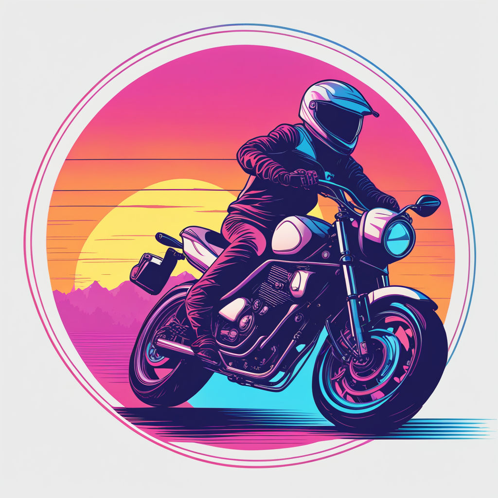 Motorbike rider vector drawing