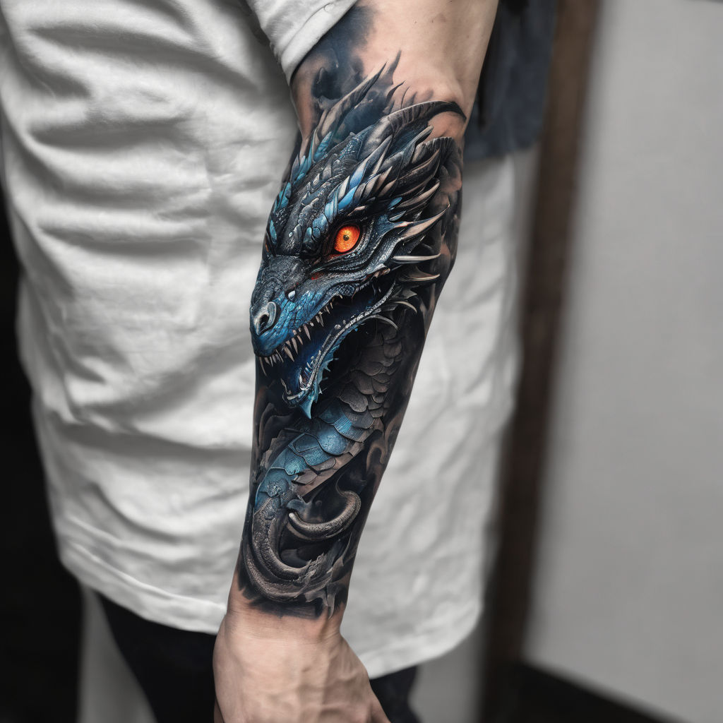 New School Cute Dragon Tattoo Design – Tattoos Wizard Designs