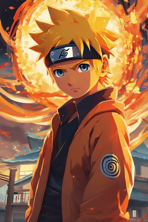 Naruto Uzumaki Wallpaper 4K, Autumn, Chibi, Digital Art