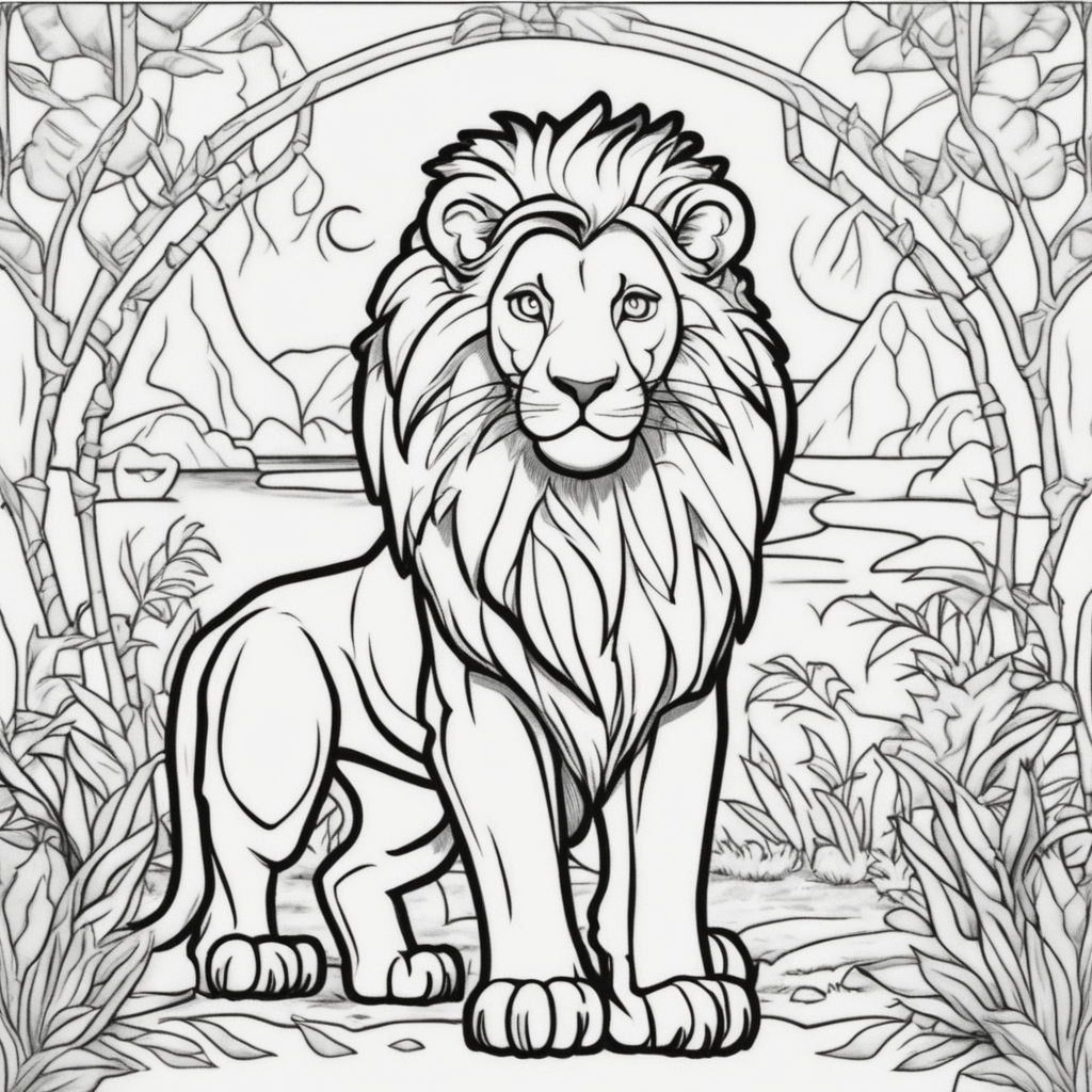 CHILDREN'S COLORING BOOK--LION--VERY CUTE AND ADORABLE - Playground