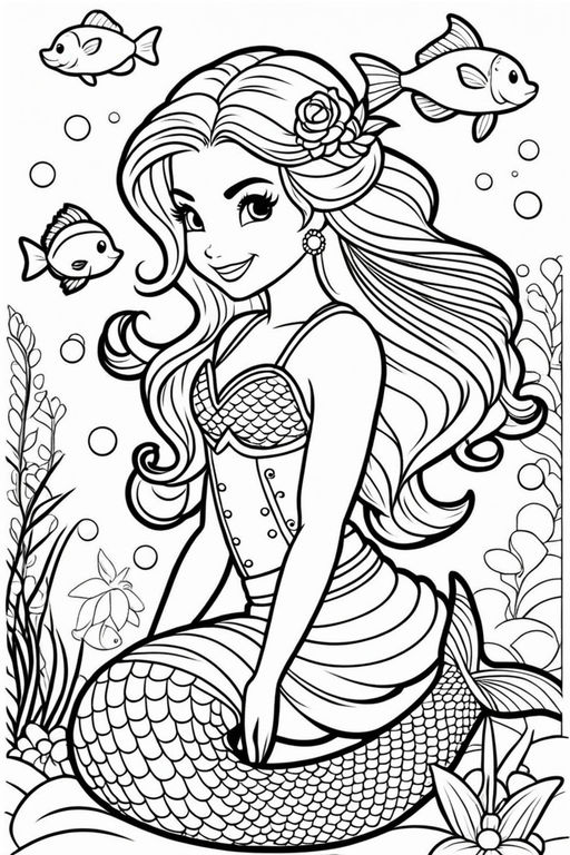 mermaid coloring pages