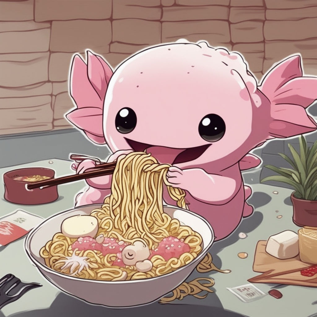 Polymorphism,sweet anime axolotl girl…» — создано в Шедевруме