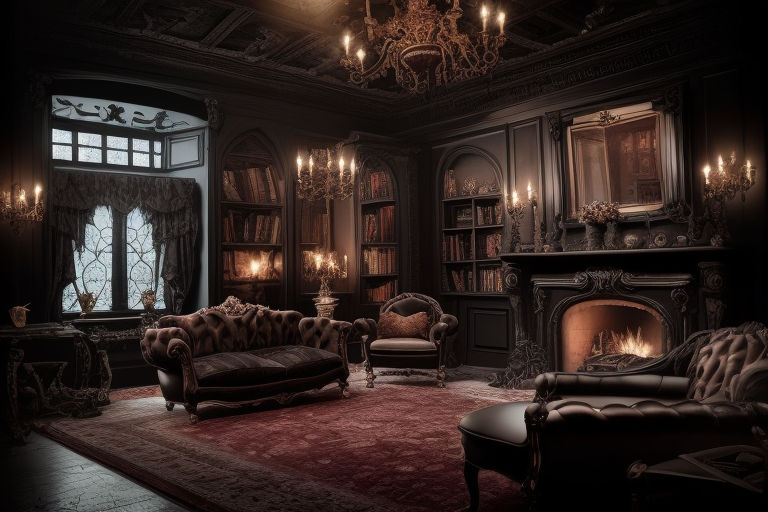 dark gothic living room