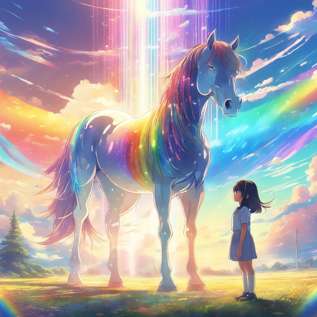 Anime Unicorn Rainbow Graphic · Creative Fabrica