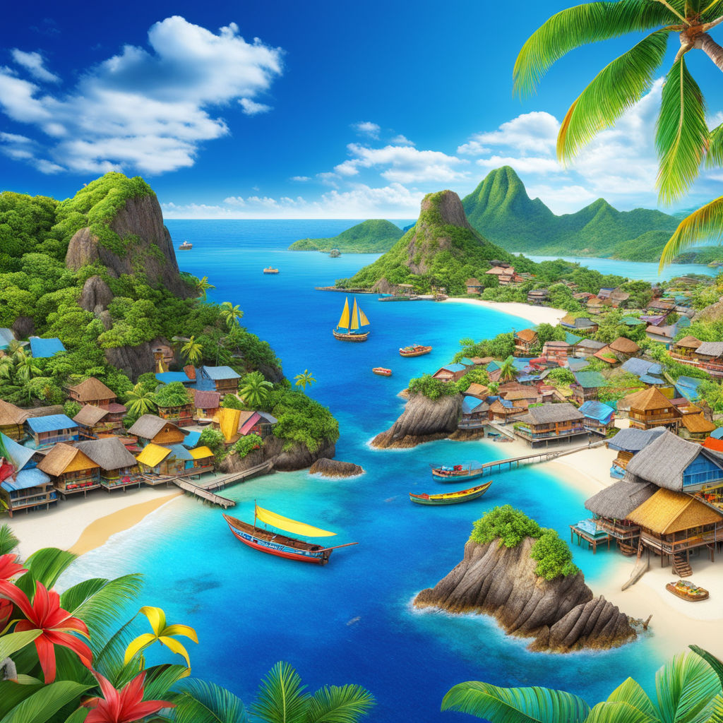 tropical island paradise background