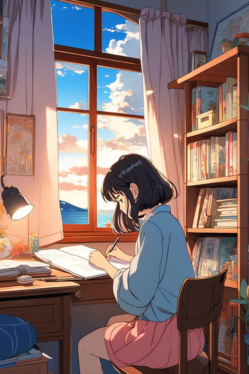 Anime Girl Studying Stock Illustrations – 501 Anime Girl Studying Stock  Illustrations, Vectors & Clipart - Dreamstime