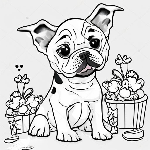 cute puppy bulldog coloring pages