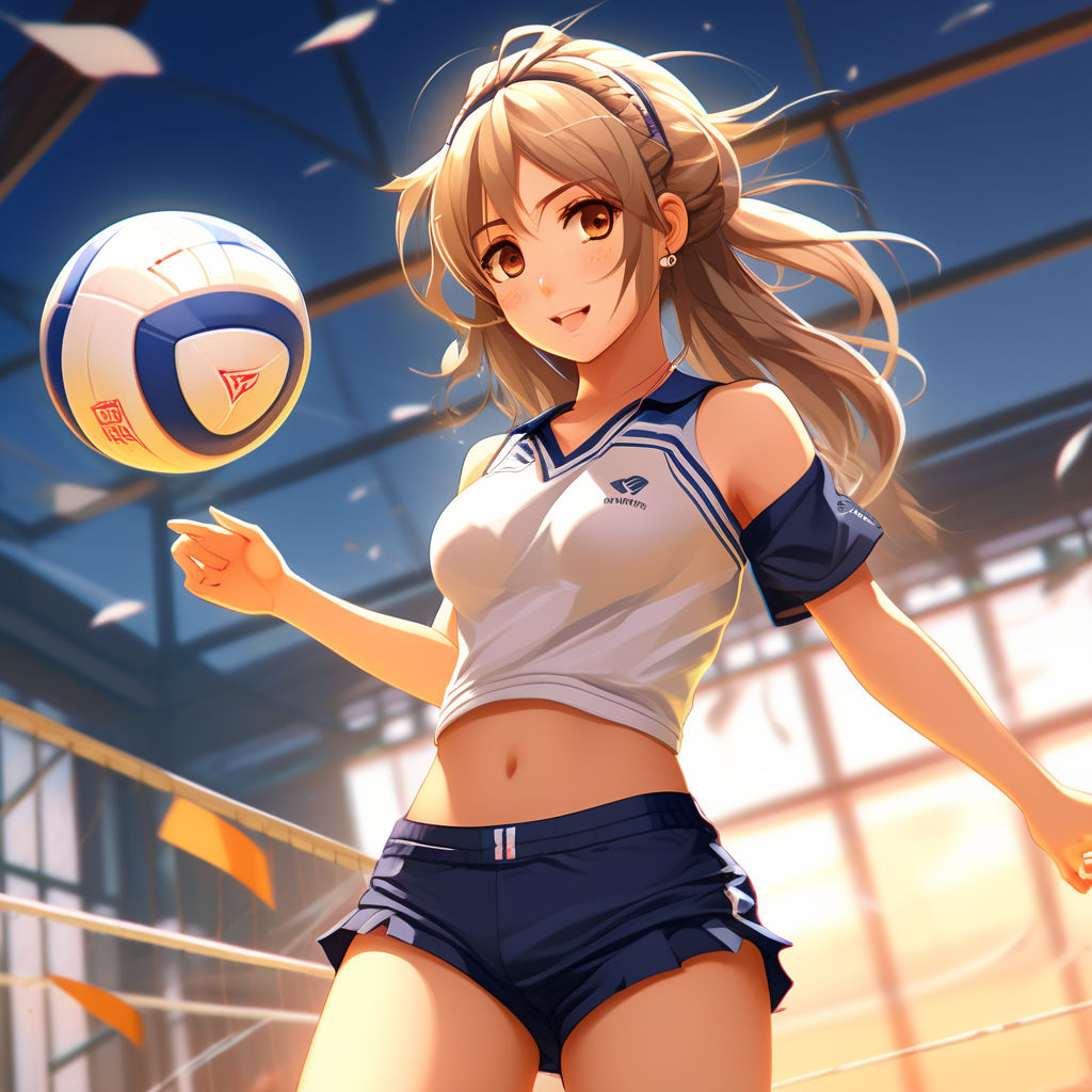 Volleyball Anime Girl, AI Midjourney Generated, Phone Backgrounds, 5 Pics -  Etsy
