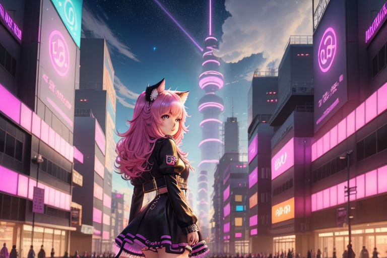 DJ Fluffy Anime Catgirl 1920x1080