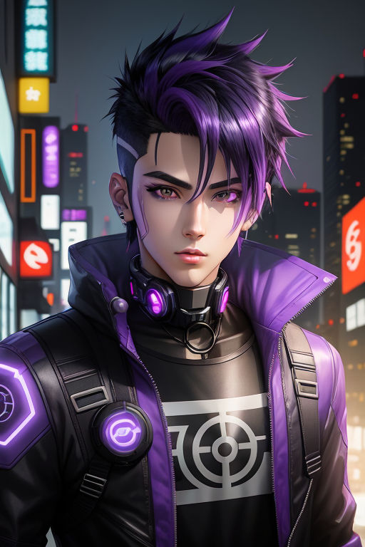 Wallpaper Purple Haired Male Anime Character Background  Download Free  Image