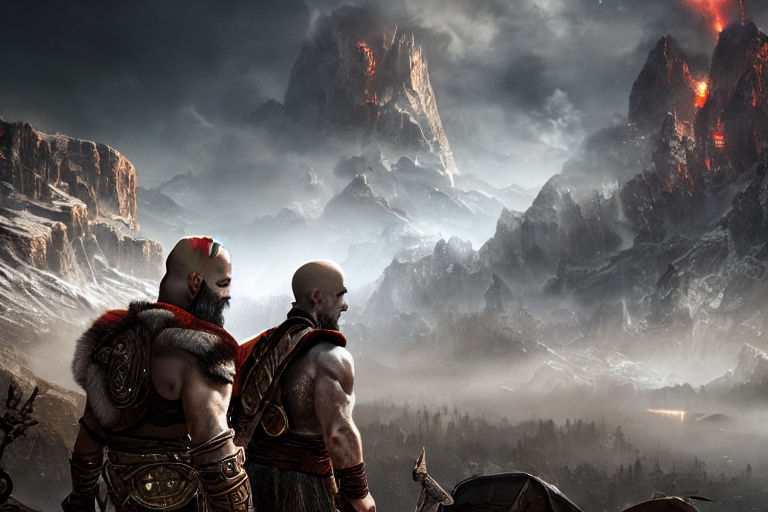 blades of olympus shinning in kratos back - Playground