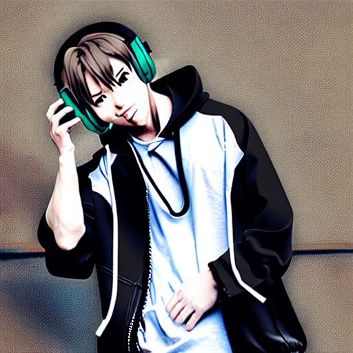 anime boy headphones hoodie