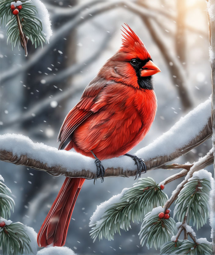 Beautiful Cardinal Portrait | Scarf