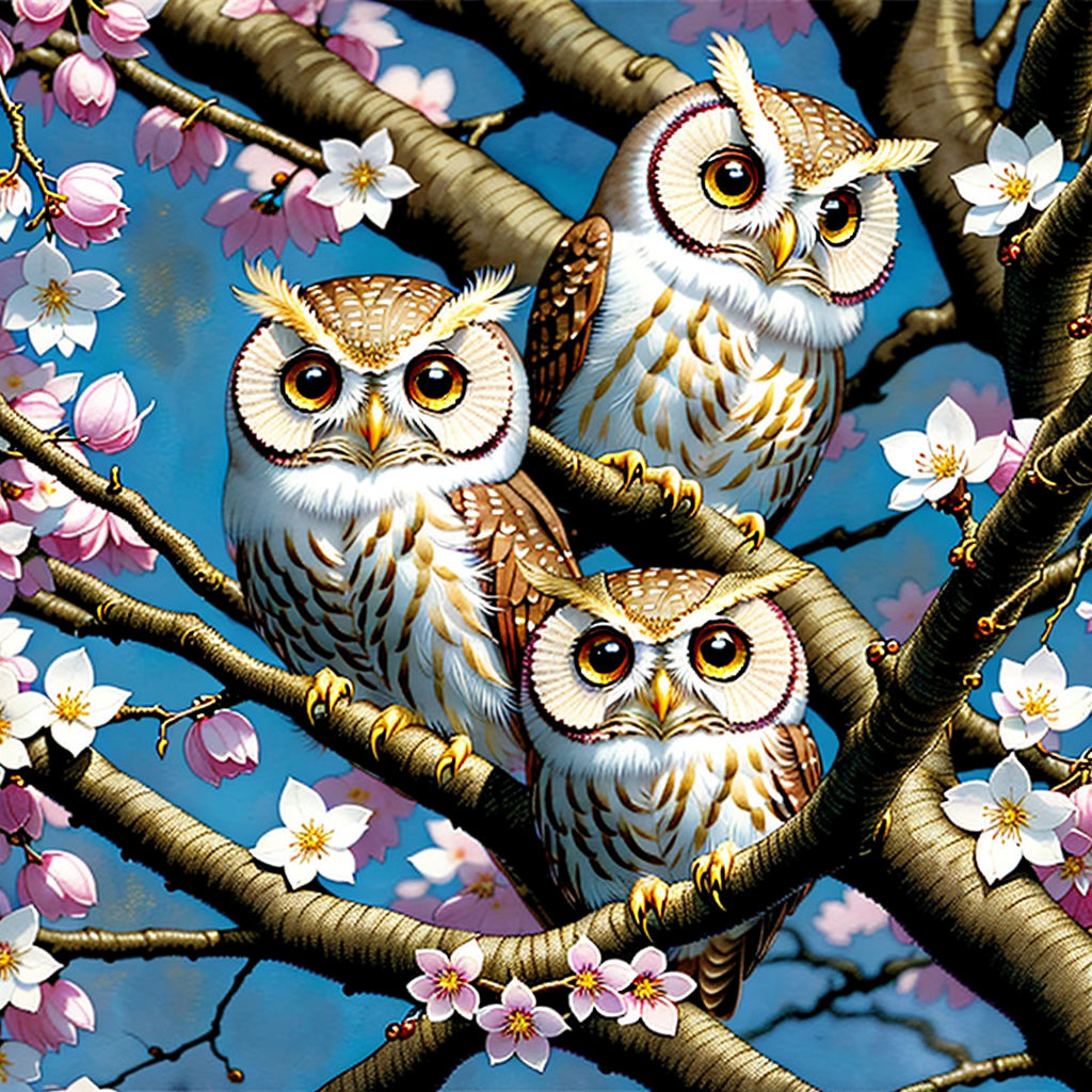 Moonlight White Double Owl 5D Diamond Painting -  –  Five Diamond Painting