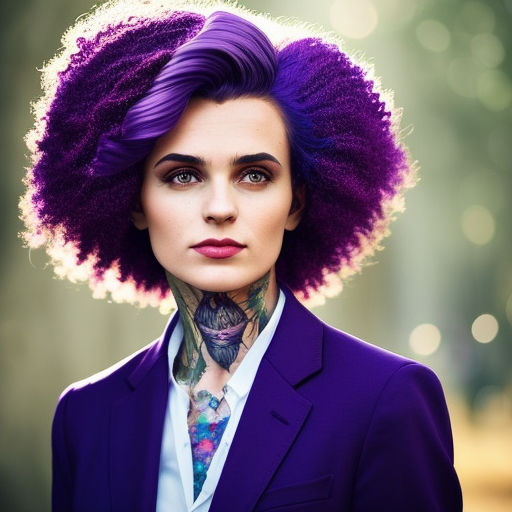 girls with purple hair and tattoos