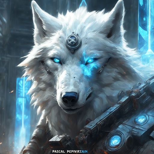 anime white wolves with blue eyes