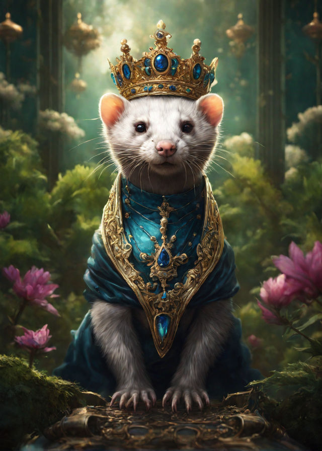 Rat King Wearing a Medieval Robe and Royal Crown in Renaissance Portrait  Digital Art  Art Print for Sale by SourBunnyshop