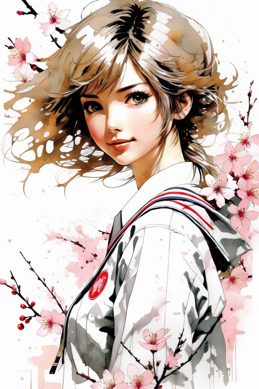 Anime Josei Girl Coloring Page · Creative Fabrica