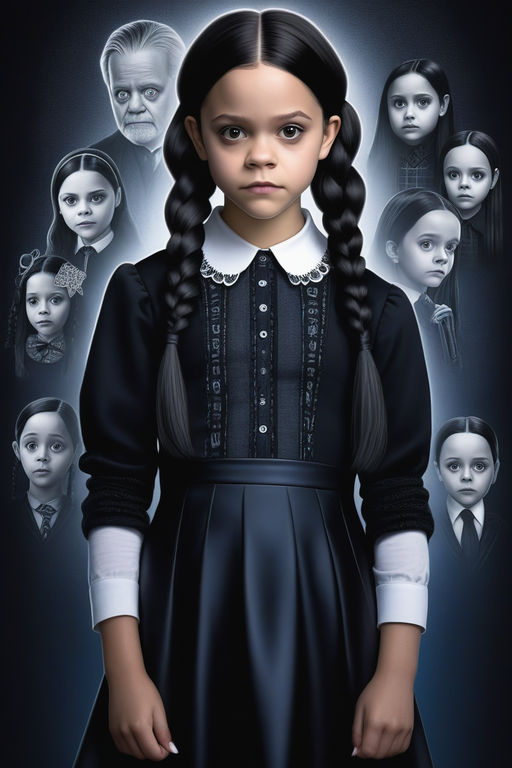 full body of a Wednesday Addams (Jenna Ortega) harvests poisonous