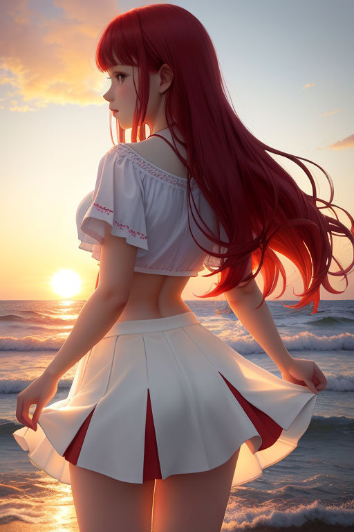 Pretty anime girl dress clouds back view hat summer brown hair Anime  HD wallpaper  Peakpx