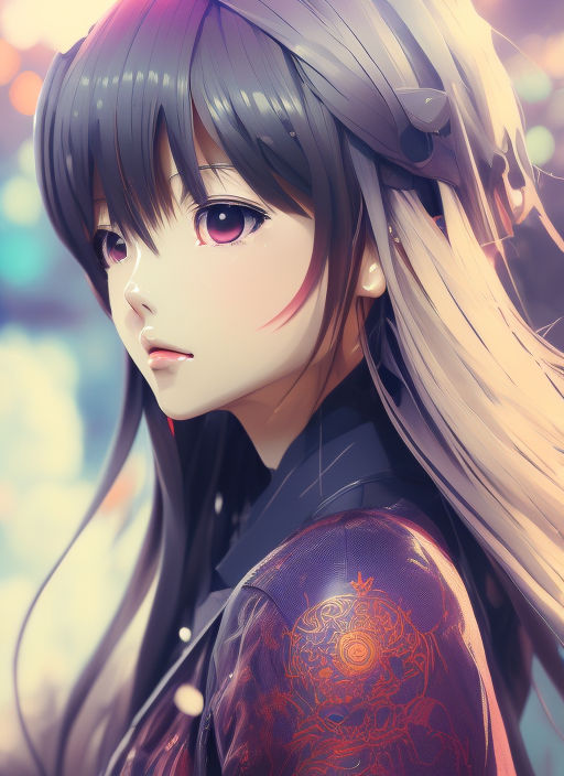 Women, black hair, bangs, shoulder length hair, anime, anime girls