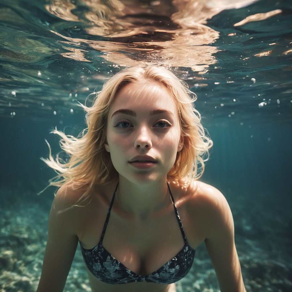 Boobs coming out of water - boobs, breast, girl, pool, woman