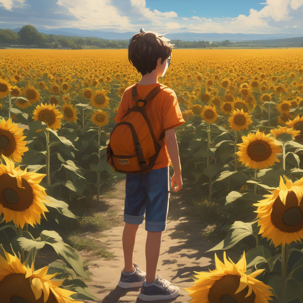 Anime Sunflower Girl // Manga Illustration // Anime Art // - Etsy