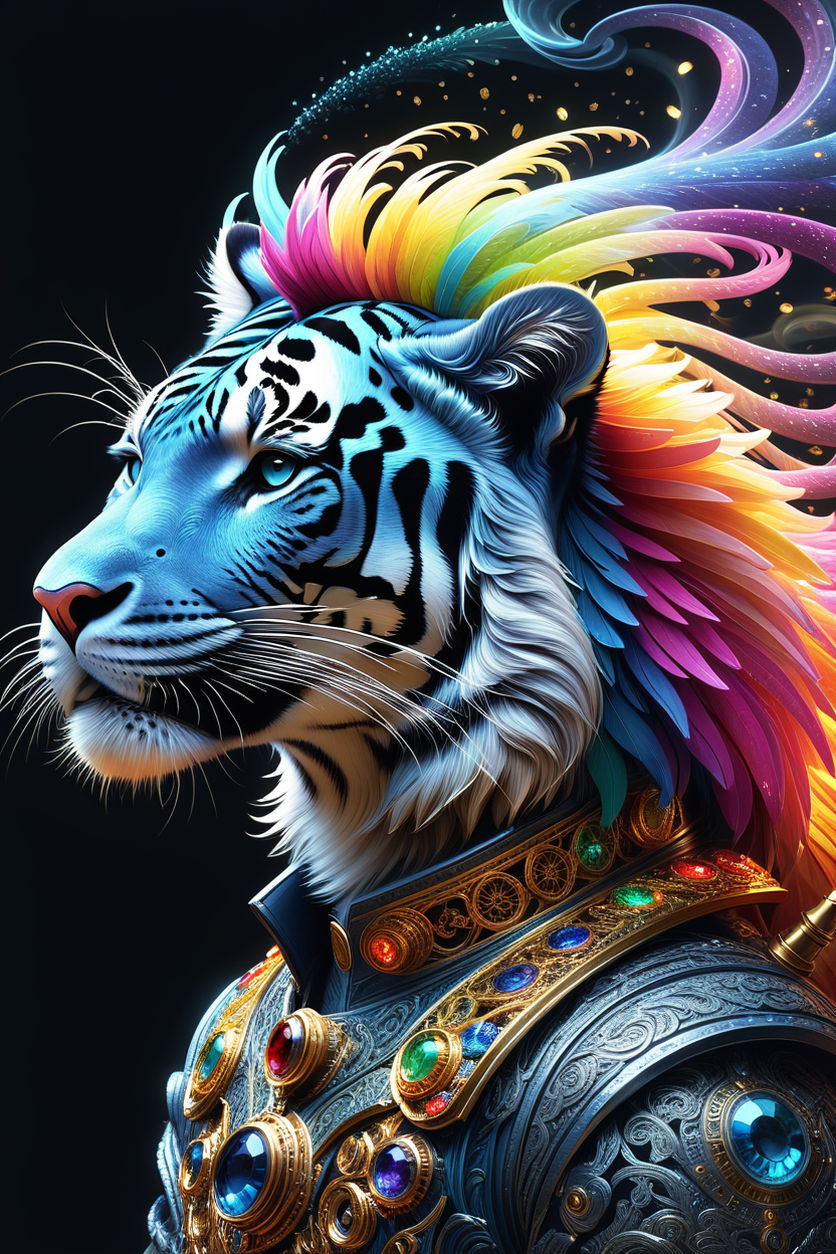 rainbow tiger wallpaper