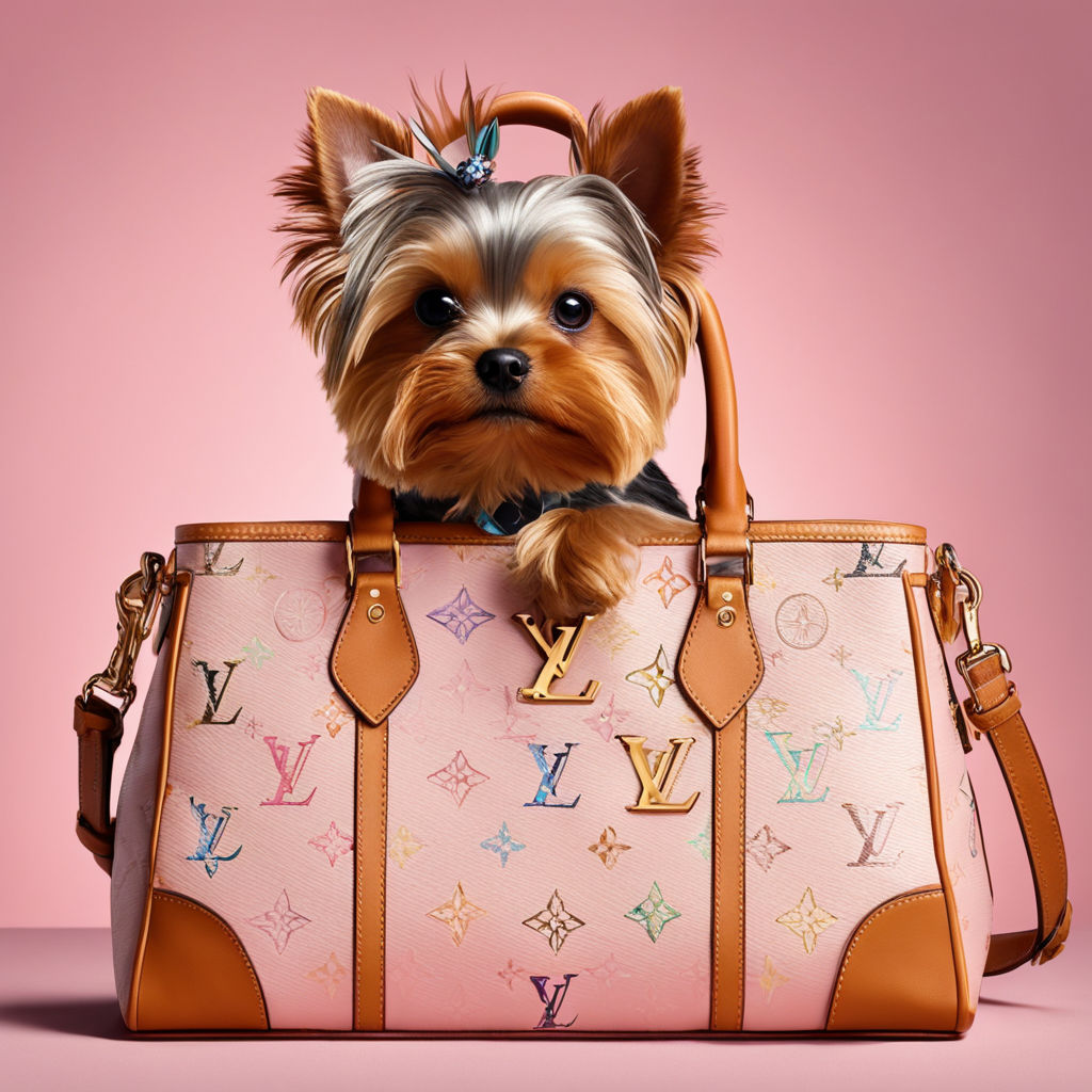 A puppy in a Louis Vuitton dress - Playground