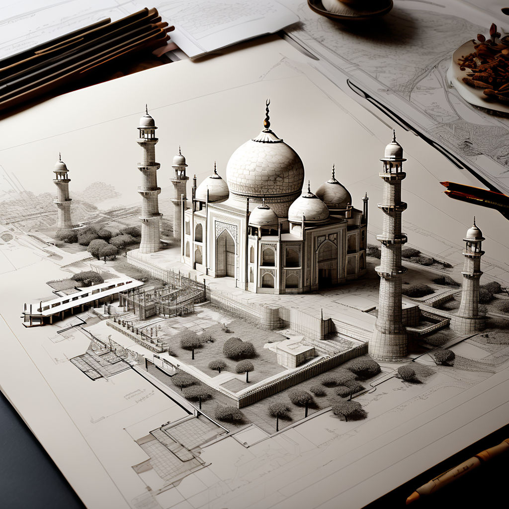 Taj Mahal mausoleum, Agra, India - 3D render #1 Digital Art by Elenarts -  Elena Duvernay Digital Art - Pixels
