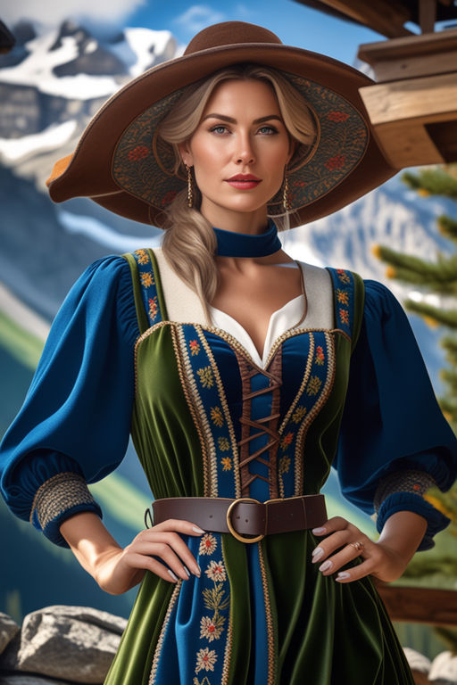 Traditional alpine shop dress