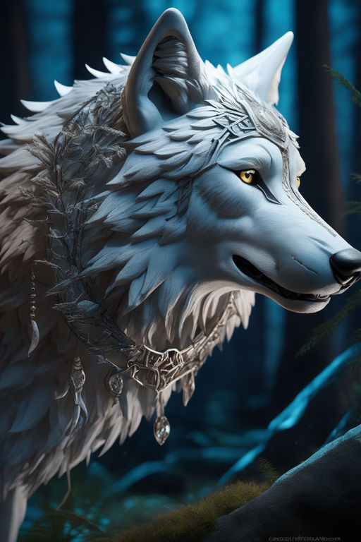 Anime Wolf With A Girl Among The White Wolves Background, Cute Wolf Anime  Picture Background Image And Wallpaper for Free Download