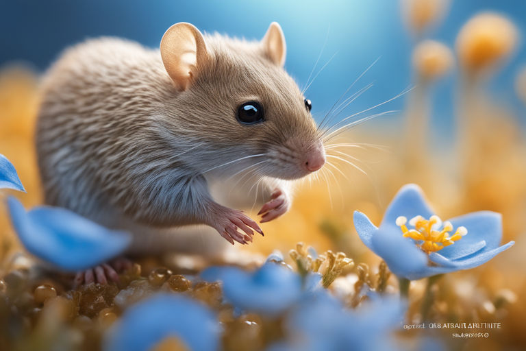 Cute Mouse Surrounded By Flowers Background, Vole Pictures Background Image  And Wallpaper for Free Download