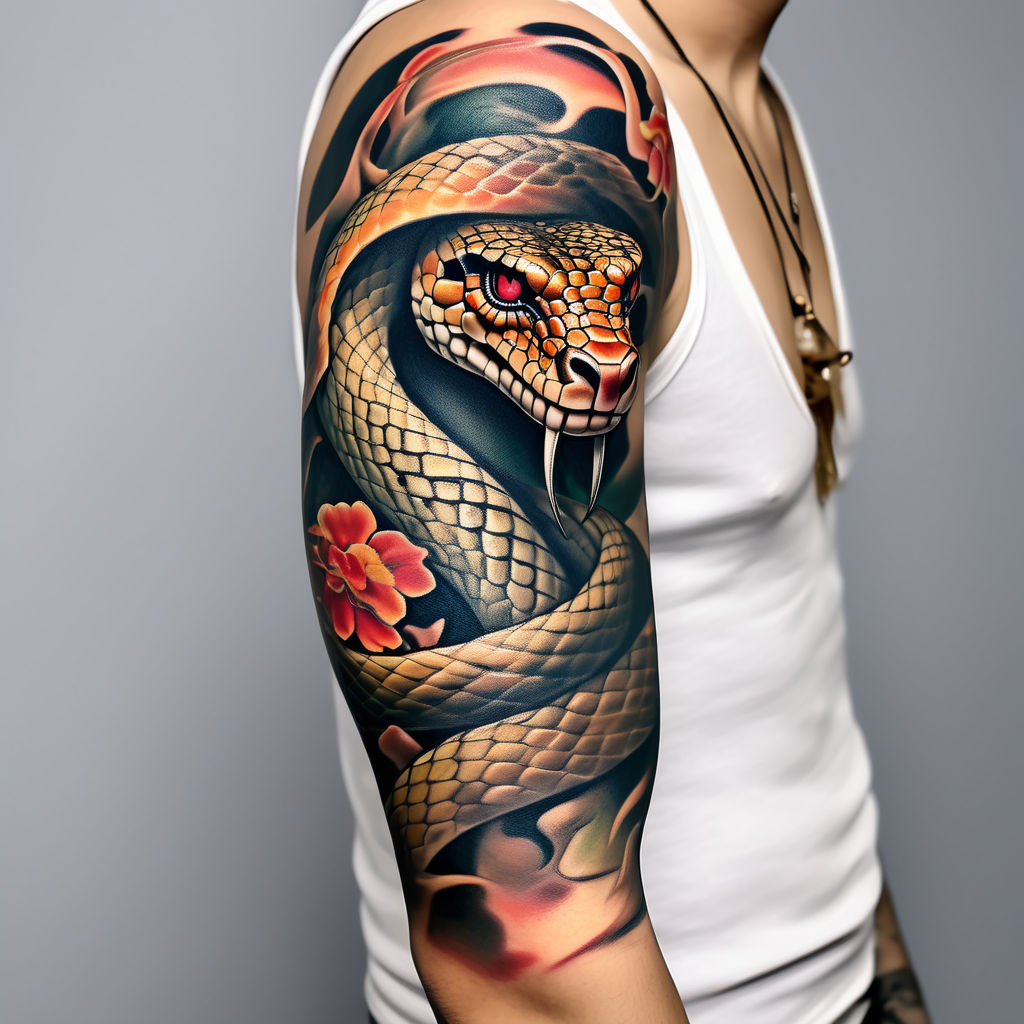 Amazon.com : 1 x Colorful Cobra XL Tattoo - Snake in a comic look - Body  Temporary Tattoo - HB212 (1) : Beauty & Personal Care