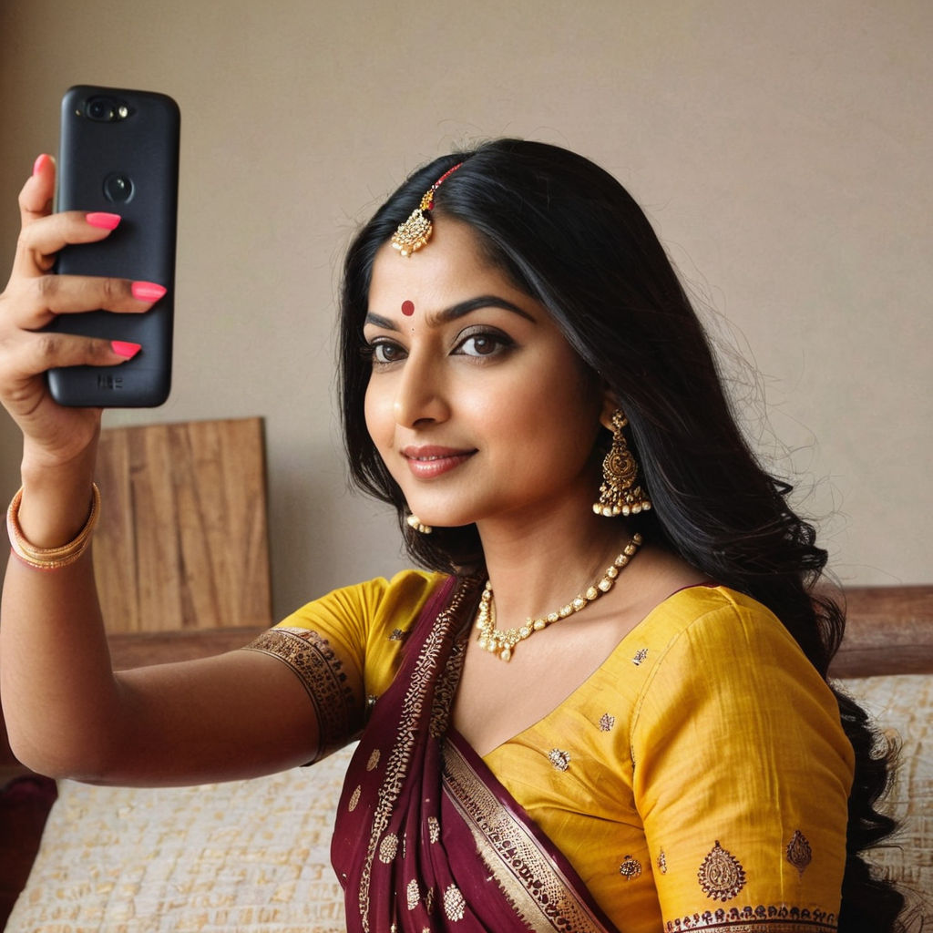 Mirror Selfie in Saree | TikTok