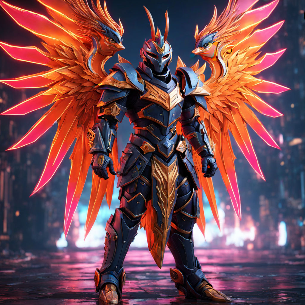 Saint Seiya Poster Phoenix Ikki Two Color Background Close Up